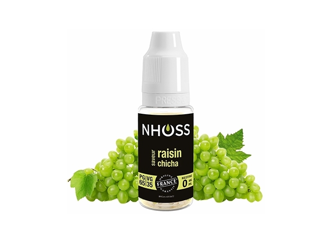 NHOSS 10 ml E-LIQUIDE RAISIN CHICHA NICOTINE 00Mg