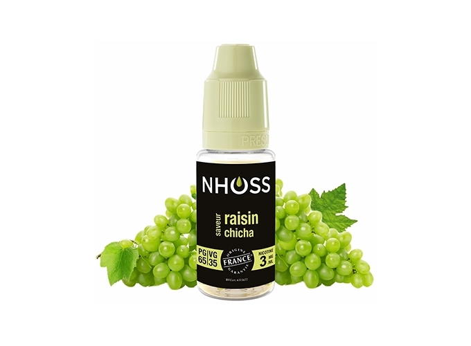 NHOSS 10 ml E-LIQUIDE RAISIN CHICHA NICOTINE 03Mg