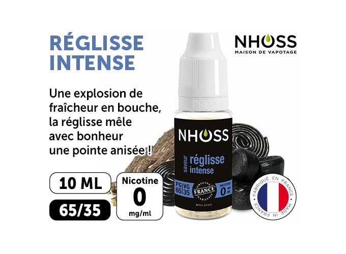 NHOSS 10 ml E-LIQUIDE REGLISSE NICOTINE  00 Mg