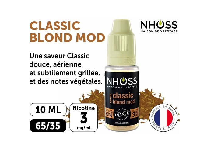 NHOSS 10 ml E-LIQUIDE  TABAC BLOND MOD NICOT. 03Mg