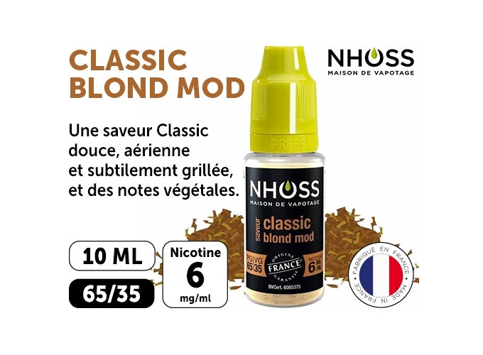 NHOSS 10 ml E-LIQUIDE  TABAC BLOND MOD NICOT. 06Mg