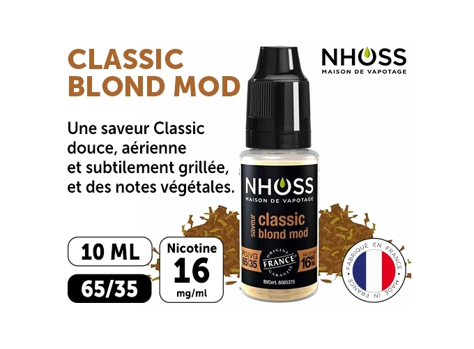 NHOSS 10 ml E-LIQUIDE  TABAC BLOND MOD NICOT. 16Mg