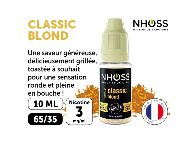NHOSS 10 ml E-LIQUIDE TABAC BLOND NICOT 03Mg