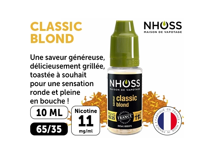 NHOSS 10 ml E-LIQUIDE TABAC BLOND NICOT 11Mg
