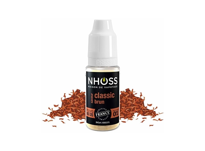 NHOSS 10 ml E-LIQUIDE TABAC BRUN NICOT 00Mg