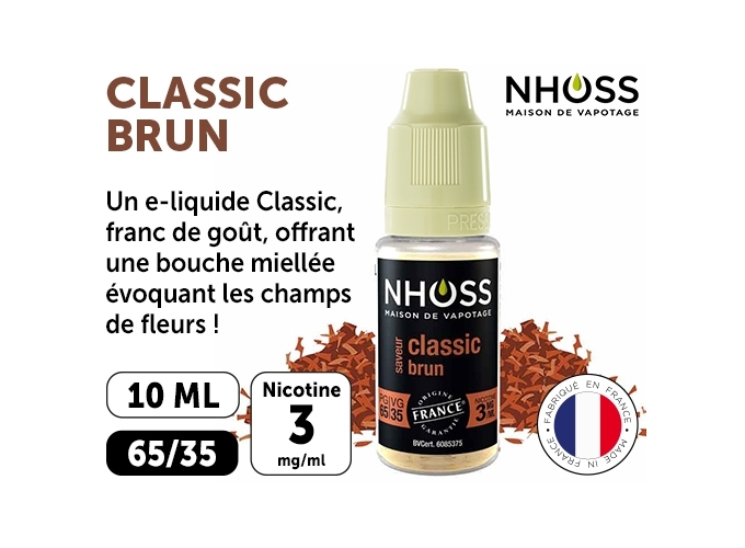 NHOSS 10 ml E-LIQUIDE TABAC BRUN NICOT 03Mg