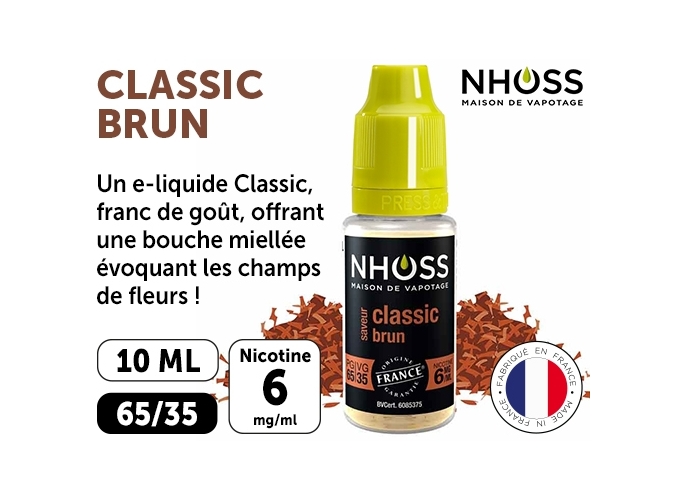 NHOSS 10 ml E-LIQUIDE TABAC BRUN NICOT 06Mg