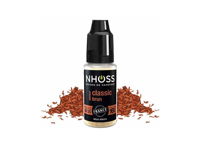 NHOSS 10 ml E-LIQUIDE TABAC BRUN NICOT 16Mg