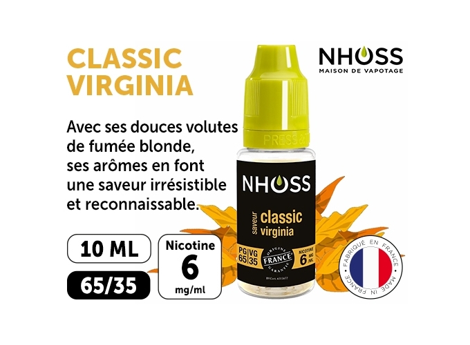 NHOSS 10 ml E-LIQUIDE  TABAC VIRGINIA NICOT. 06Mg