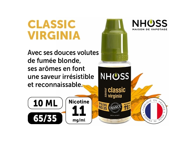 NHOSS 10 ml E-LIQUIDE  TABAC VIRGINIA NICOT. 11Mg