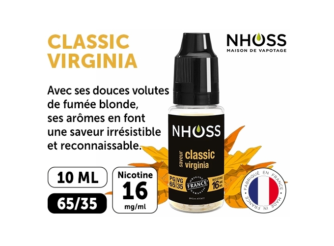 NHOSS 10 ml E-LIQUIDE  TABAC VIRGINIA NICOT. 16Mg
