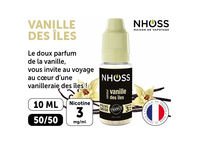 NHOSS 10 ml E-LIQUIDE VANILLE DES ILES NICOT  03Mg