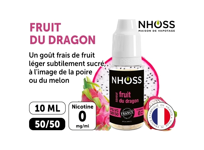 NHOSS 10 ml E-LIQUIDFRUIT DU DRAGON NICOTINE 00Mg