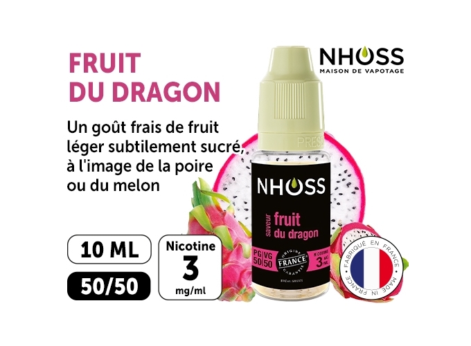 NHOSS 10 ml E-LIQUIDFRUIT DU DRAGON NICOTINE 03Mg