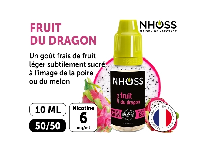NHOSS 10 ml E-LIQUIDFRUIT DU DRAGON NICOTINE 06Mg
