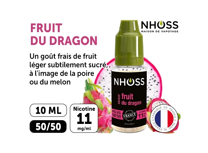 NHOSS 10 ml E-LIQUIDFRUIT DU DRAGON NICOTINE 11Mg