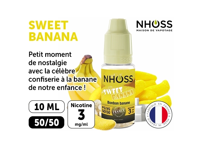 NHOSS 10 ml SWEET BANANA NICOTINE  00 Mg