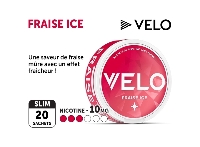 NICOTINE POUCHES VELO FRAISE ICE 10 MG