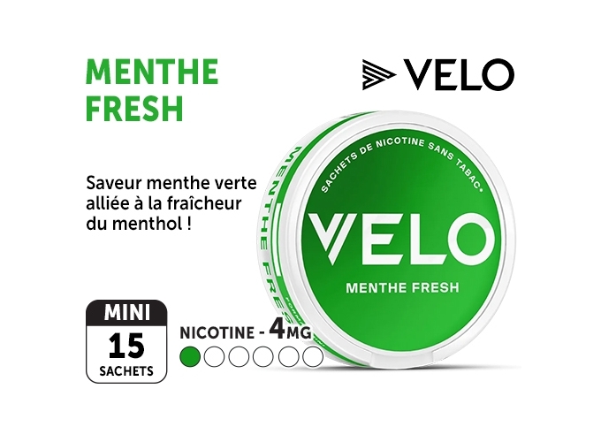 NICOTINE POUCHES VELO MENTHE FRESH MINI 4mg