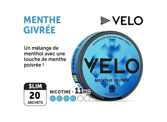 NICOTINE POUCHES VELO MENTHE GIVRÉE 11 mg