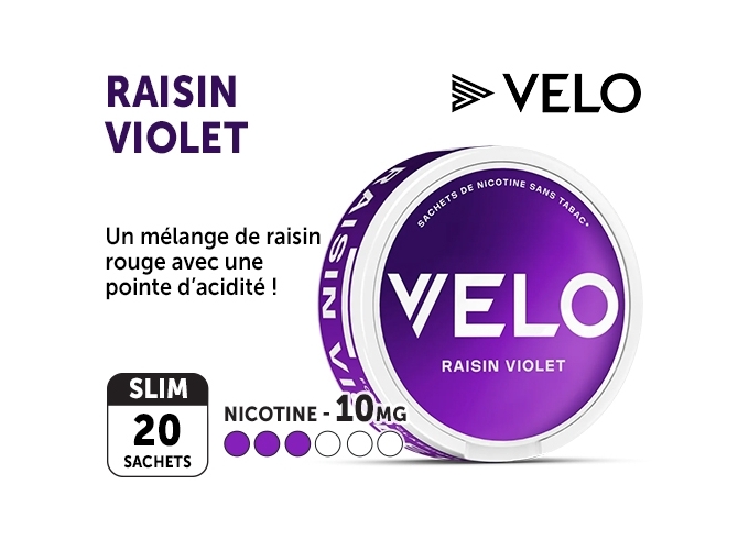 NICOTINE POUCHES VELO RAISIN VIOLET 10 MG
