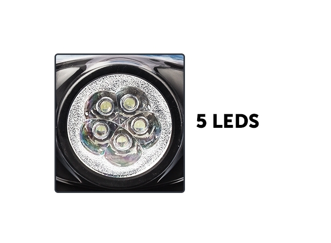 NOUV. BOITIER METAL 5 LEDS (3R12) COUL. ASS. (6)