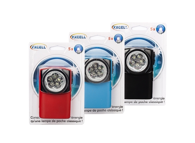 NOUV. BOITIER METAL 5 LEDS (3R12) COUL. ASS. (6)