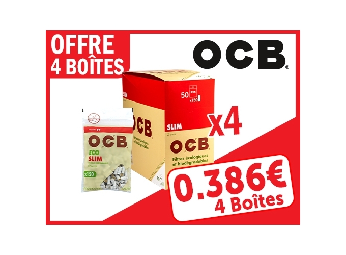 OFFRE 4 BOITES 50 ETUIS 150 FILTRES OCB BIO (1)