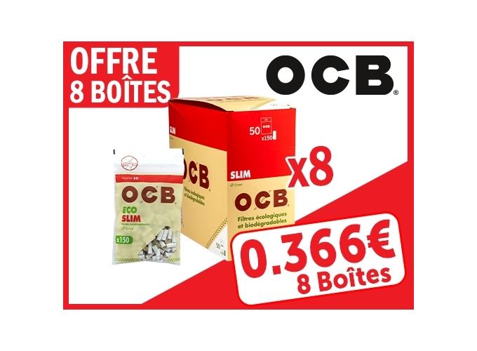 OFFRE 8 BTES 50 SAC. 150 FILTRES OCB SLIM BIO (1)