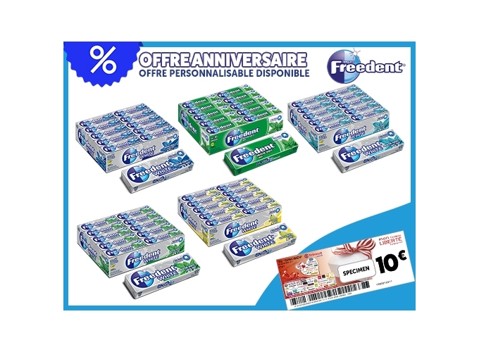 OFFRE ANNIVERSAIRE FREEDENT  5 BTES NOV. DEC. 2025