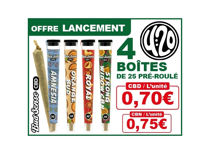 OFFRE LANCEMENT 4 BOITES PRE-ROULES