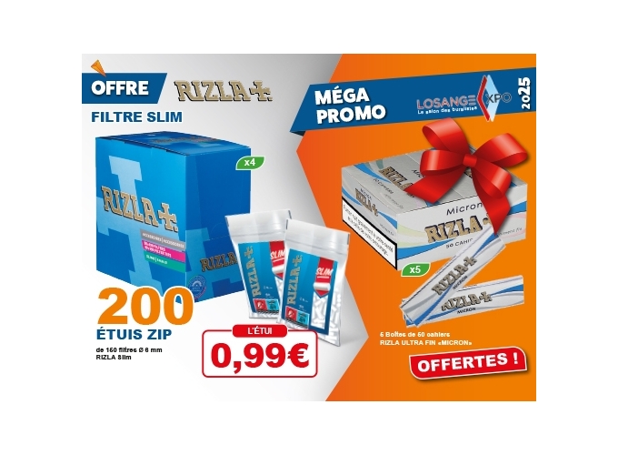 OFFRE LOSANGEXPO RIZLA FILTRE SACHET 6mm