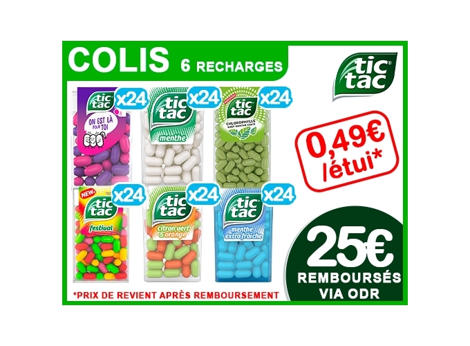 OFFRE TIC TAC 6 RECHARGES AOUT SEPTEMBRE 2025