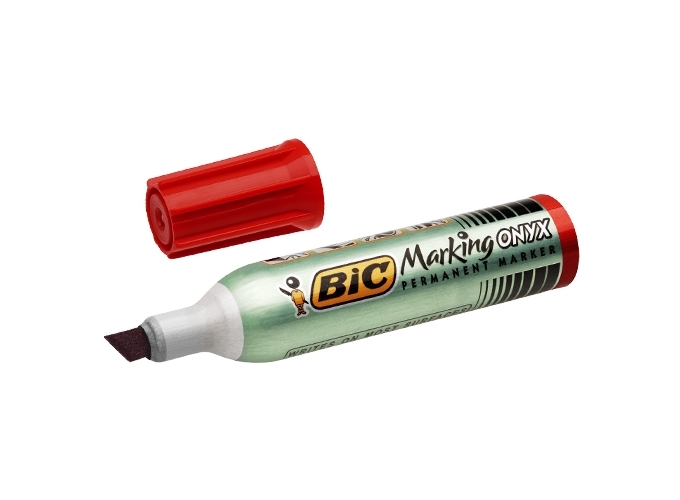 ONYX MARKER BIC CORPS METAL PTE BISEAU ROUGE (12)