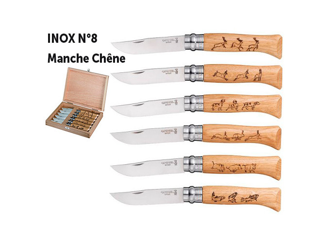 OPINEL 8 VR INOX 12C27 COFFRET 6 DEC. ANIMALIA (1)