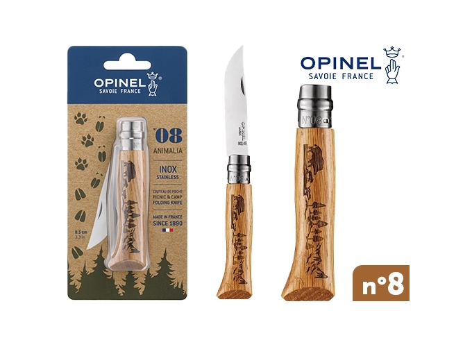 OPINEL BLISTER 8 INOX SANGLIER (10)