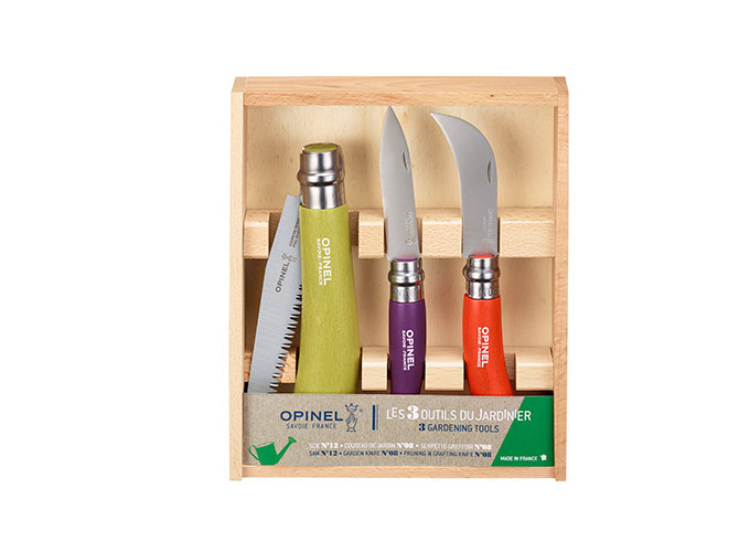 OPINEL COFFRET BOIS OUTILS JARDINIER 3 PIECES  (1)
