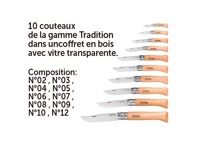 OPINEL RAMASSE MONNAIE  10P ASS. LAMES INOX 1)