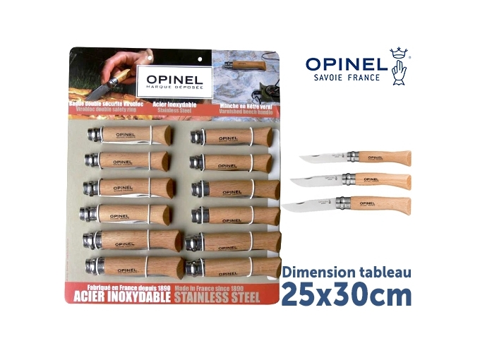 OPINEL TABLEAU 12 PCS 6 7 8 VR ACIER INOX ASS. (1)