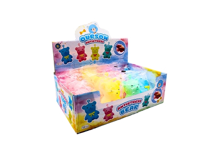 OURS ANTISTRESS 10CM 4 COUL. ASS. (BTE.12)