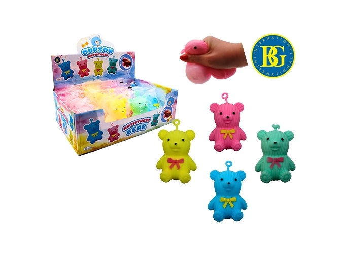 OURS ANTISTRESS 10CM 4 COUL. ASS. (BTE.12)