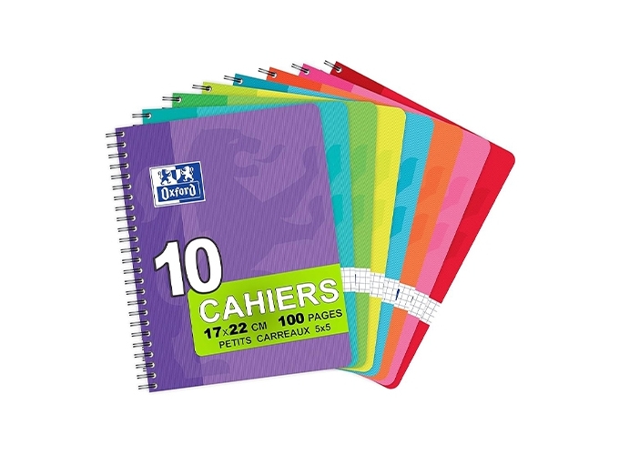 OXFORD CAHIER SPIRALE 170X220  5X5  100P (10)