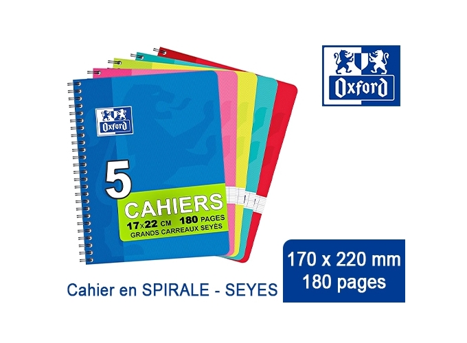 OXFORD CAHIER SPIRALE 170X220 SEYES 180P (5)