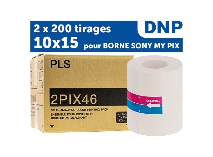 PAPIER PIX46 10x15 pour Snaplab MyPix 2x200 vues