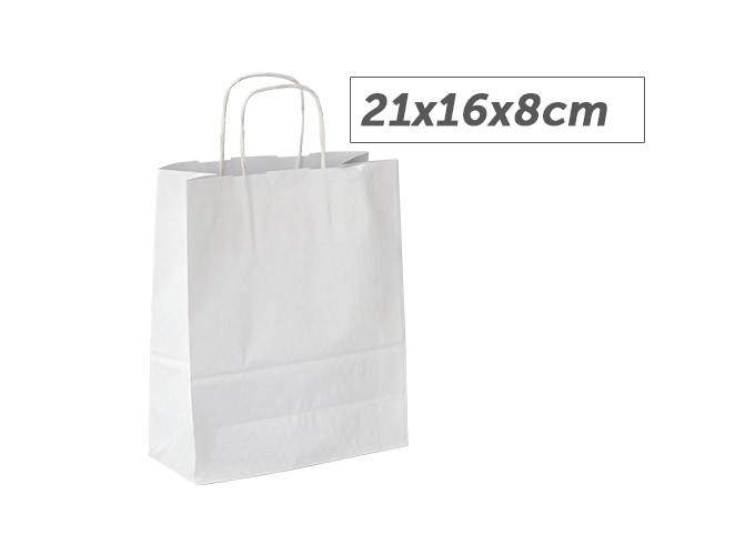 PAQUET DE 25 SACS KRAFT BLANC 21x16x8cm (1)