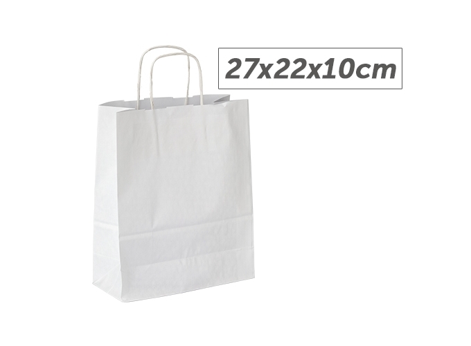 PAQUET DE 25 SACS KRAFT BLANC 27x22x10cm (1)