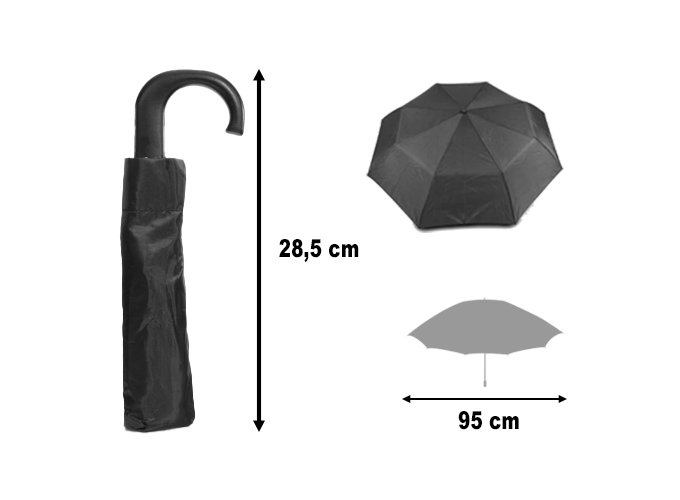 PARAPLUIE COURT NOIR OUVERT. MANUELLE CANNE (1)