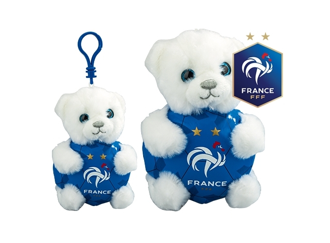PELUCHE PORTES-CLES OURS  FFF  13CM (24)