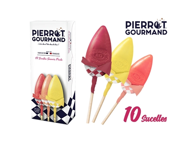 PIERROT GOURMAND ETUI 10 SUCETTES FL FRUIT (12)