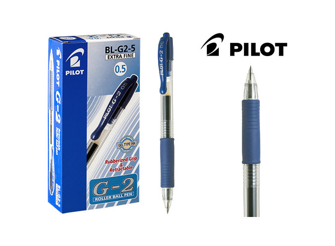 PILOT BILLE RETRACTABLE G2 0.5 BLEU (12)